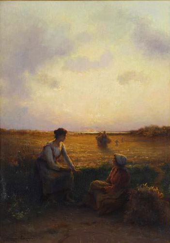Conversation au coucher du soleil par Georges Paul François Laurent Laugée