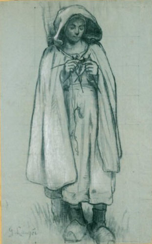 Bergère au tricot  par Georges Paul François Laurent Laugée