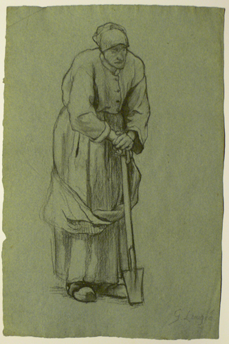 Vieille femme à la bêche par Georges Paul François Laurent Laugée